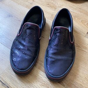 Vintage Gucci Slip Ons Shoes GG Guccisima Print